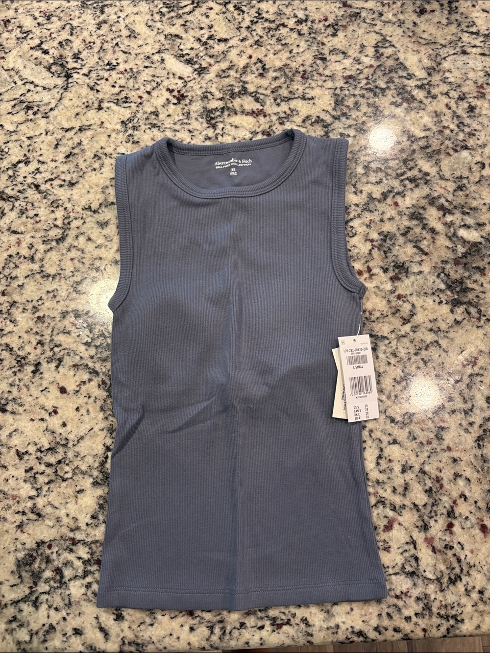 Abercrombie & Fitch slate blue ribbed crew tank